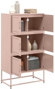 vidaXL Ντουλάπι Ροζ 68,5x38,5x123,5 εκ. από Ατσάλι