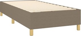 vidaXL Κρεβάτι Boxspring με Στρώμα Taupe 90x190 εκ.Υφασμάτινο