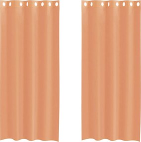 vidaXL Voile κουρτίνες με ροδέλες 2 τεμάχια Τερακότα