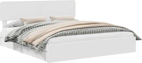 vidaXL Κρεβάτι Αποθήκης Λευκό 180 x 200 cm Επεξεργασμένο ξύλο