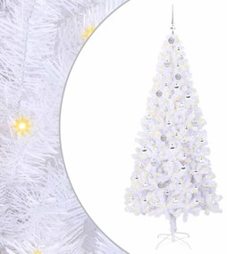 vidaXL Τεχνητό Χριστουγεννιάτικο Δέντρο Λευκό 210 cm PVC και Ατσάλι