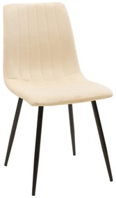 Καρέκλα Τραπεζαρίας Noor σε Μπέζ Βελούδο και Μαύρο Μεταλλικό πόδι 44x53x86εκ. 4αδα 44x53x86 εκ.