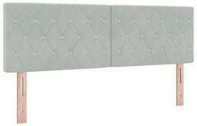 vidaXL κρεβάτι box spring με μαξιλάρι  ανοιχτό γκρι 140x190 εκ. βελούδο