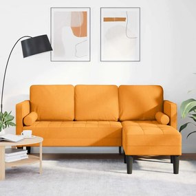 vidaXL Σετ Καναπέ Σκούρο κίτρινο 173 x 131 x 67 εκ ύφασμα
