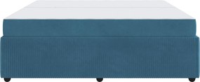 vidaXL Σκελετός Κρεβατιού με στρώμα Μπλε 200 x 200 cm ύφασμα