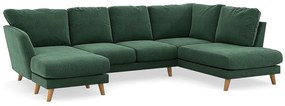 Γωνιακός Καναπές Scandinavian Choice P121, Πράσινο, Δρυς, 327x200x80cm, 130 kg, Πόδια: Ξύλο | Epipla1.gr