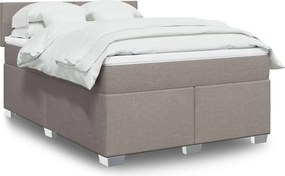 vidaXL Κρεβάτι Boxspring με Στρώμα Taupe 140x190 εκ. Υφασμάτινο