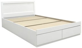 Κρεβάτι Olympus pakoworld με συρτάρι σε λευκή απόχρωση 160x200εκ