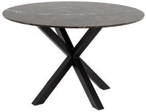 Τραπέζι Oakland 799, Μαύρο, Καφέ μάρμαρο, 76cm, 67 kg, Μάρμαρο, Μέταλλο | Epipla1.gr
