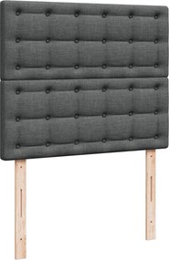 vidaXL Κρεβάτι Boxspring με Στρώμα Σκούρο Γκρι 120x190 εκ Υφασμάτινο