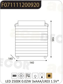 Φανάρι LED Με Μπαταρία Aca Ebeko F0711112 Black