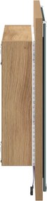 vidaXL Καθρέφτης μπάνιου LED Artisan Oak 40 x 37 x 8.5 εκ.