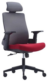 BF8900 Πολυθρόνα Γραφείου Διευθυντή, Mesh Γκρι, Ύφασμα Μπορντώ 64x66x116/128cm ΕΟ528,20