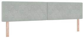 vidaXL Κεφαλάρι LED με φώτα λωρίδας LED Ανοιχτό γκρι 100 cm Βελούδο