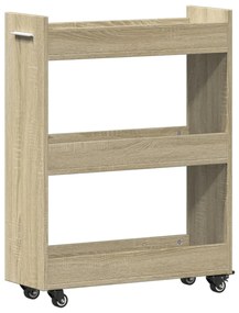 vidaXL Έπιπλο με Ρόδες Sonoma Δρυς 60x22x79 εκ. από Επεξεργασμένο Ξύλο