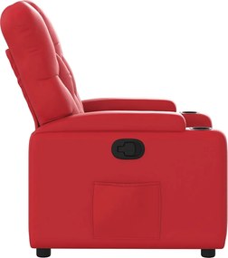 vidaXL Πολυθρόνα Ανακλινόμενη Κόκκινη από Συνθετικό Δέρμα
