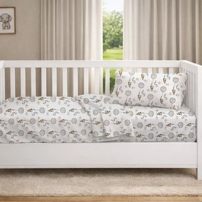 Σεντόνια Κούνιας (Σετ) Dimcol Floating Bunny 715 Grey