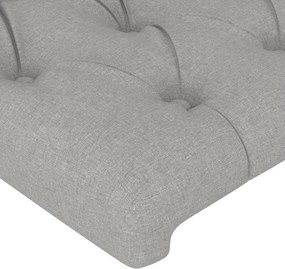 vidaXL Κεφαλάρι Ανοιχτό Γκρι 144x7x118/128 εκ. Ύφασμα