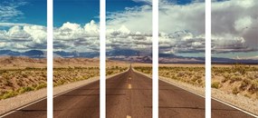 Δρόμος με εικόνα 5 μερών στην έρημο