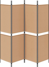 vidaXL Διαχωριστικό Δωματίου 4-Πανέλων Μπεζ 200 x 180 cm Ύφασμα