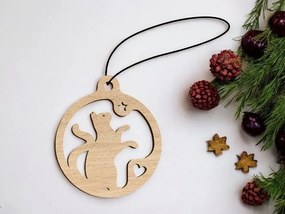 Intra απο ξύλο plywood 3mm-4mm πάχος – Στολίδι για χριστουγεννιάτικο δέντρο γάτα με αστέρι και καρδιά 10x10 cm INTRAVECTRY-MY542563