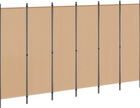vidaXL Διαχωριστικό Δωματίου 6-Πάνελ Μπεζ 300 x 180 cm Ύφασμα