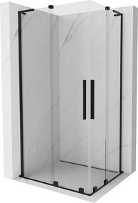 Mexen Velar L Διπλή συρόμενη καμπίνα ντους 100 x 90 cm, διάφανη, μαύρη