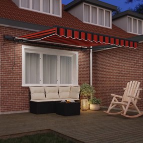 vidaXL Χειροκίνητη τέντα με ηλιακό LED 3 x 2,5 m