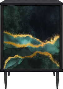 vidaXL Κομοδίνο WIJHE 2 τμχ. Μαύρη Δρυς 36 x 33 x 51 εκ.
