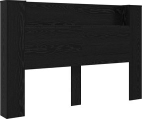 vidaXL Κεφαλάρι Ντουλάπι με LED Μαύρη Δρυς 160 x 16,5 x 103,5 cm