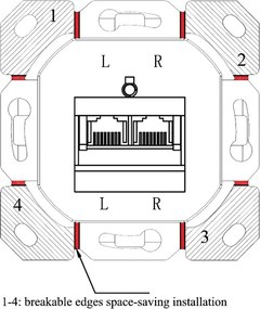 GOOBAY επιτοίχια πρίζα CAT 6 68244, 2x RJ45, 80x80mm, λευκή