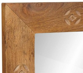 vidaXL Καθρέφτης Ανοιχτό καφέ 57 x 70 x 3 εκ Μασίφ ξύλο μάνγκο