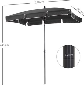 Ομπρέλα παραλίας ομπρέλα κήπου ομπρέλα μπαλκονιού ομπρέλα αντηλιακή προστασία πτυσσόμενη γκρι