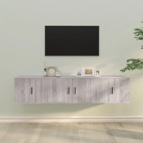 vidaXL Σετ Επίπλων Τηλεόρασης 3 Τεμ. Γκρι Sonoma Επεξεργασμένο Ξύλο