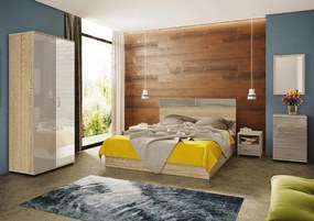 Σετ Κρεβατοκάμαρας 6 τεμαχίων, 160/200 εκ., Scarlett 2, Σόνομα/γκρι, Genomax Genom1219922242