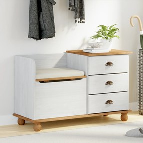vidaXL Παγκάκι Εισόδου ASKIM Λευκό 100x39x62 εκ. Συμπαγές Ξύλο Πεύκου