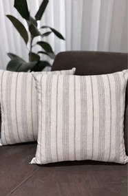 Stewehome Σετ 2 τεμαχίων ριγέ μαξιλαροθήκες από βαμβακερό λινό 43x43 cm