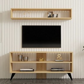 Σύνθετο σαλονιού Prestige pakoworld σε oak απόχρωση 120x29,6x50εκ - 120-000536