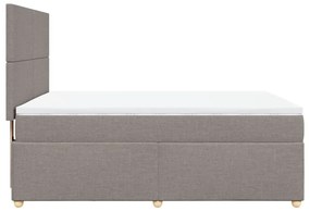 Κρεβάτι Boxspring με Στρώμα Taupe 140x200 εκ. Υφασμάτινο - Μπεζ-Γκρι