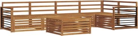 vidaXL Σειρά Καναπέ Εξωτερικού 6 pcs Φυσικό