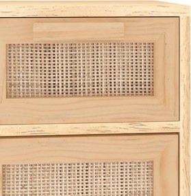 vidaXL Συρταριέρα Καφέ 60x30x75 εκ. Μασίφ Πεύκο &amp; Φυσικό Ρατάν
