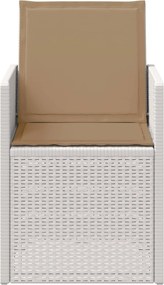 vidaXL Καρέκλες Εστιατορίου Κήπου 2 pcs Λευκό και Taupe PP