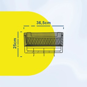 Επιτοίχιος Οργανωτής Γραφείου 36.5x13x25cm με Γάντζους Άσπρο ή Μαύρο