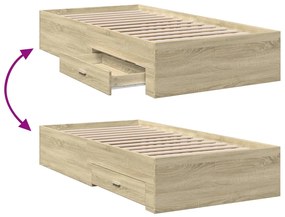 vidaXL Πλαίσιο Κρεβατιού με συρτάρια Sonoma Δρυς 100x200εκ. Επεξ. Ξύλο