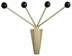 Κρεμάστρα Neptune PT4007BK 21x11,5cm Gold-Black Present Time Μέταλλο