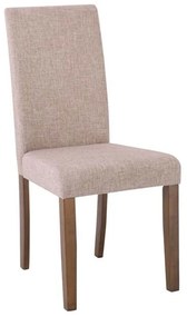 Καρέκλα Optimal Green Walnut Ε801,1 Beige Σετ 2τμχ Ξύλο,Ύφασμα