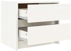 vidaXL Κομοδίνα 2 τεμ. Λευκά 40 x 31 x 35,5 εκ. από Μασίφ Ξύλο Πεύκου