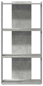 vidaXL Βιβλιοθήκη 3 επιπέδων Μπετόν Γκρι 60x30x120 cm Ξύλινη κατασκευή