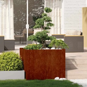 vidaXL Γλάστρα Κήπου Σκ rusty 100 x 100 x 80 εκ