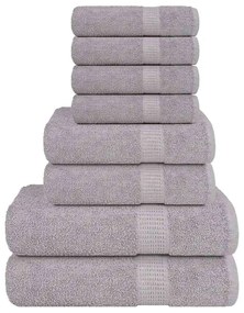 vidaXL Σετ Πετσετών 8 Τεμαχίων FROGN Γκρι 360 γρ./μ²
